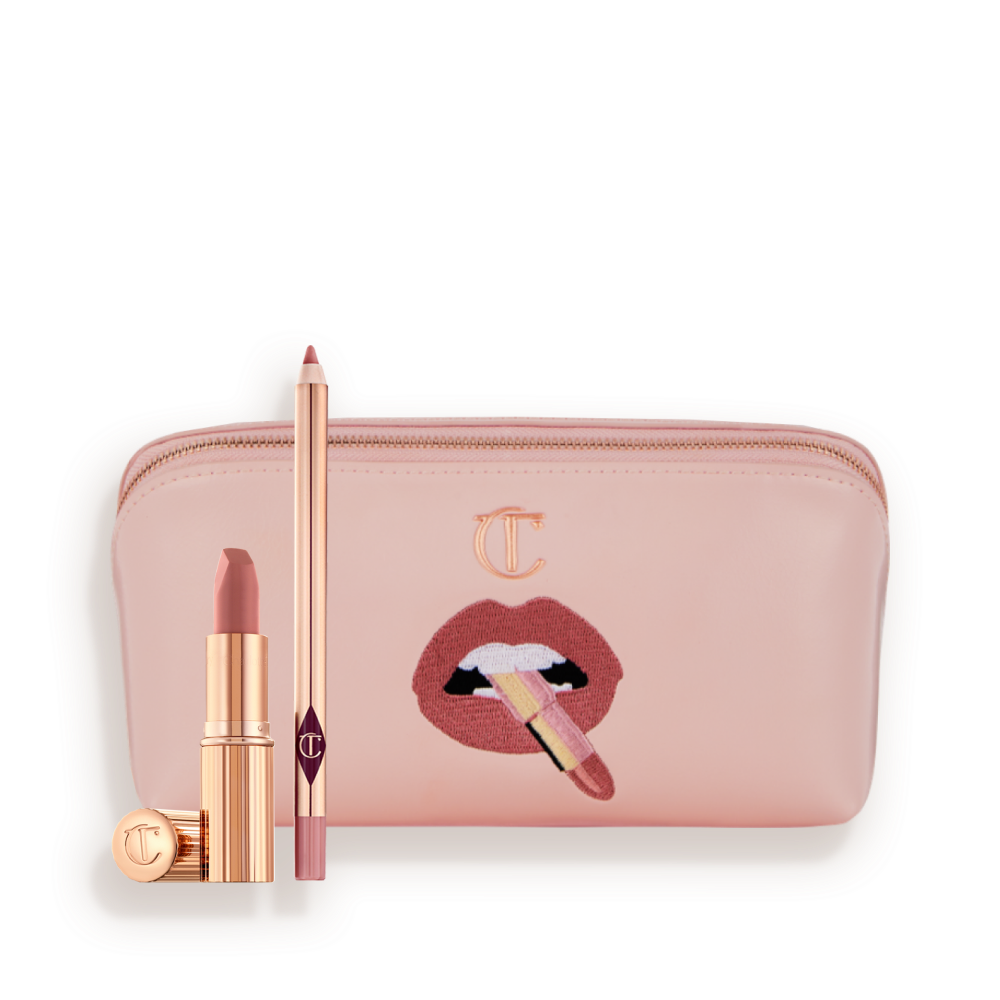 PILLOW TALK LIP KIT & MAKEUP BAG
