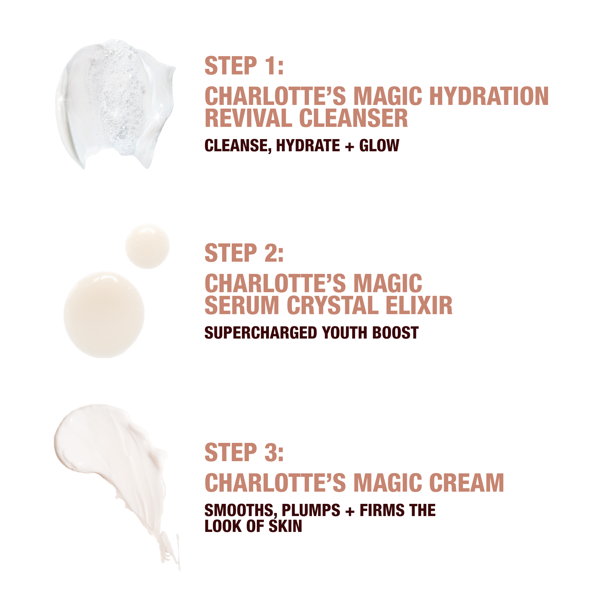 CHARLOTTE’S 3-STEP MAGIC SKIN ROUTINE